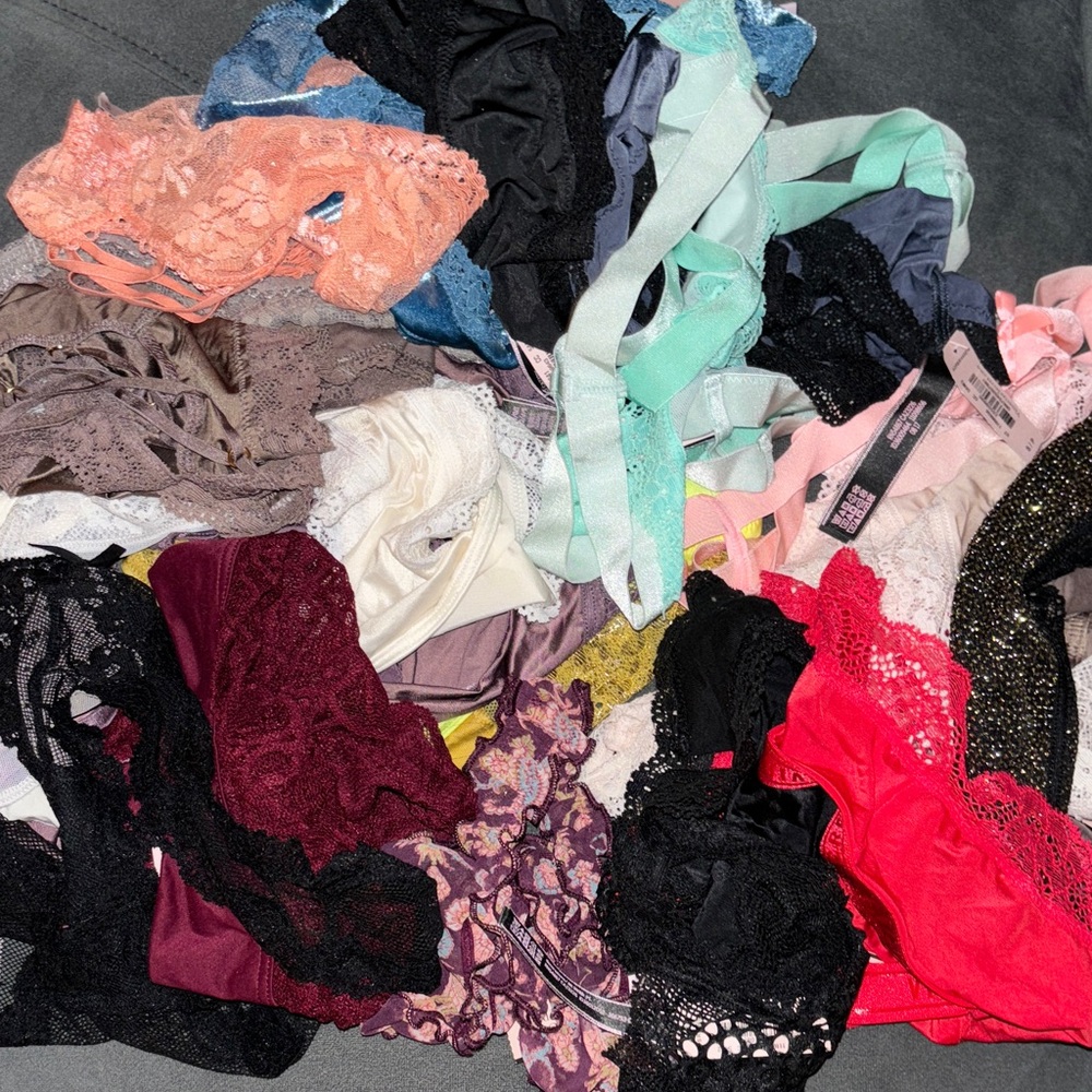 Victoria's Secret Lace Panty Mix - Coral, Mint, Black, Burgundy, Cream